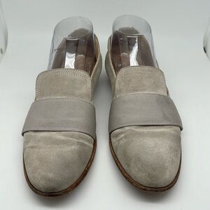 Rag & Bone Amber Gray Off-White Suede‎ Slip on Loafers Shoes Size 37.5